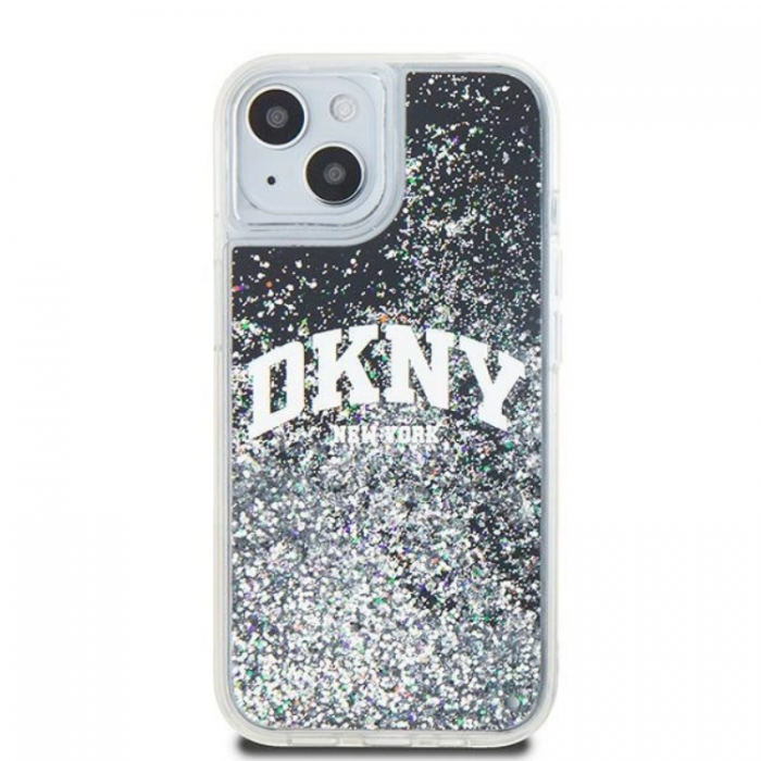 DKNY - DKNY iPhone 15/14/13 Mobilskal Liquid Glitter Big Logo - Svart