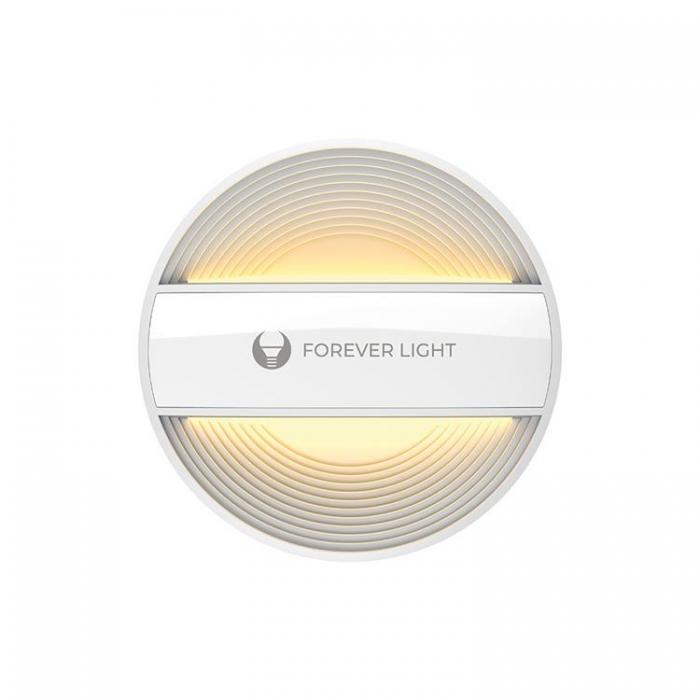 Forever Light - Forever Light LED Round Nattlampa ALMA PIR 500mAh PURE - Vit