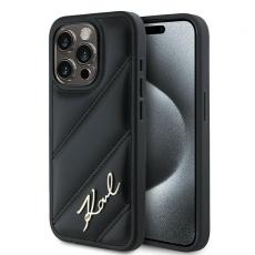 KARL LAGERFELD - Karl Lagerfeld iPhone 15 Pro Max Mobilskal Quilted Script - Svart