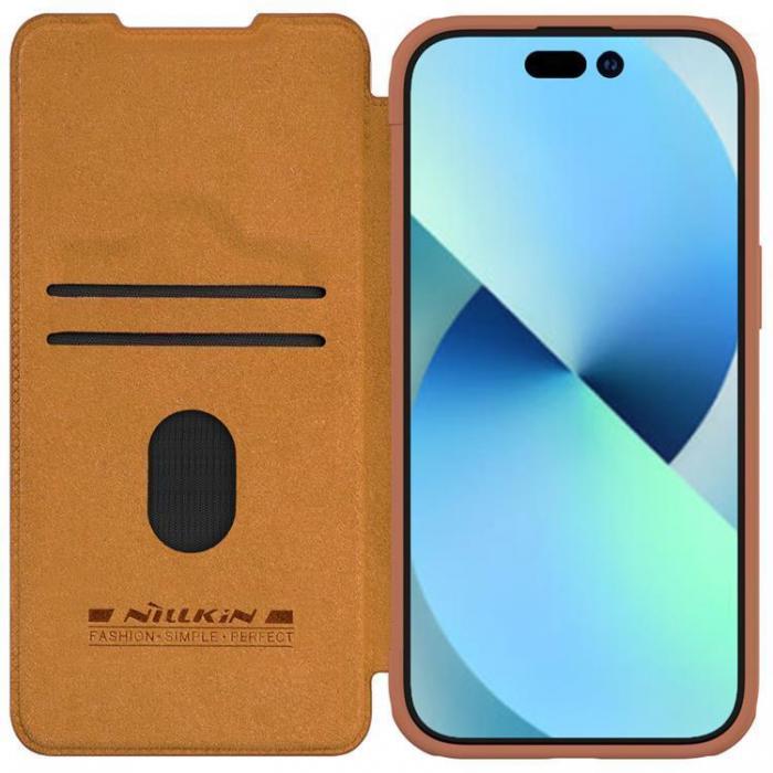 Nillkin - Nillkin iPhone 15 Plus Plnboksfodral Qin Pro Lder - Brun