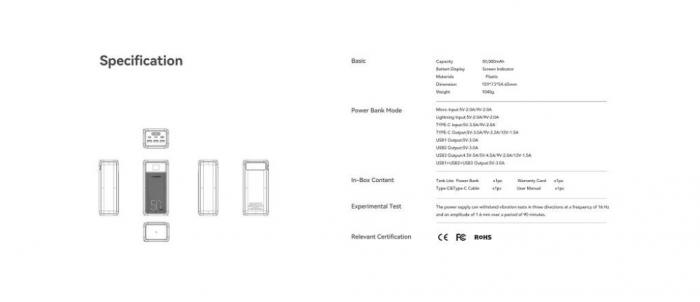 Veger - Veger Powerbank 50,000mah Tank Lite Snabbladdning - Svart