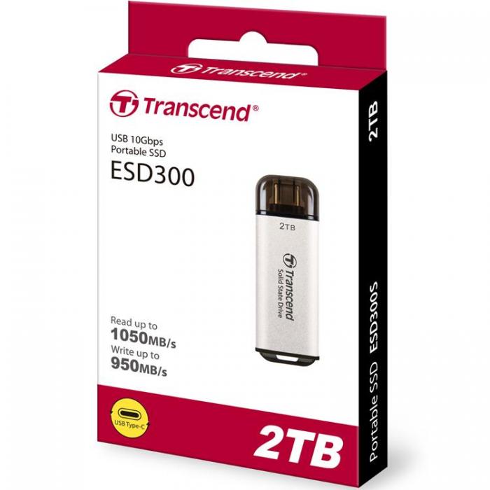 Transcend - Transcend Portabel Mini SSD USB-C 2TB - Silver