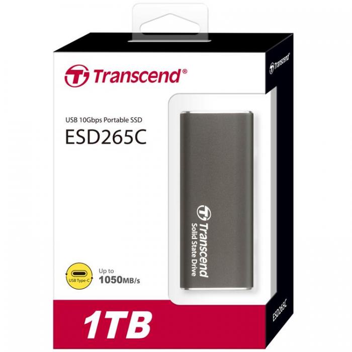 Transcend - Transcend Portabel Mini SSD USB-C 1TB - Aluminium