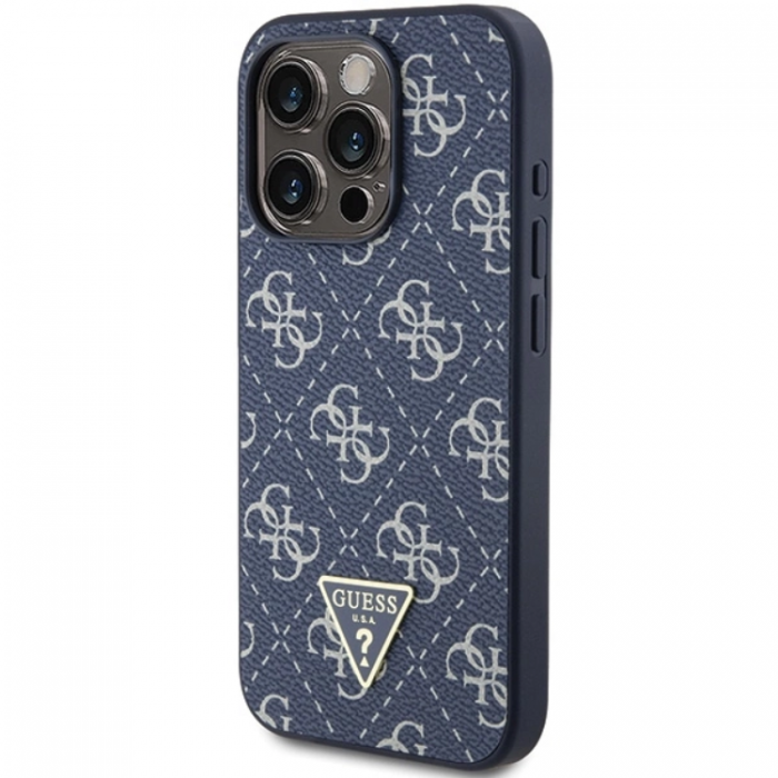 Guess - Guess iPhone 15 Pro Mobilskal Triangle Metall Logo - Bl