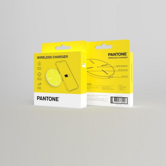 PANTONE - Pantone Trdls Laddare Qi 15W 102C PT-WC009 - Gul