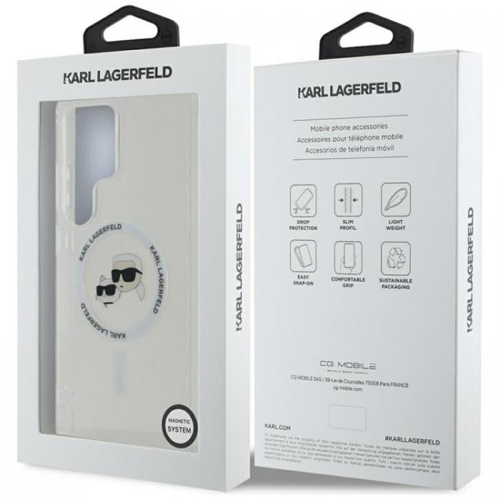 KARL LAGERFELD - Karl Lagerfeld Galaxy S25 Ultra Mobilskal MagSafe Karl & Choupette Logo - Vit