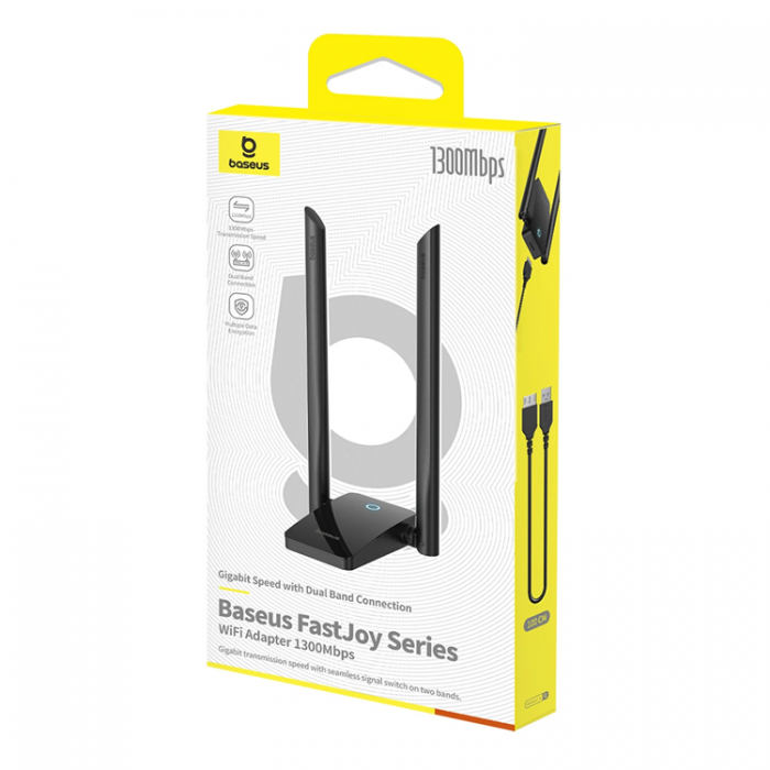 BASEUS - Baseus USB Ntverkskort 1800 Mb/s FastJoy - Svart