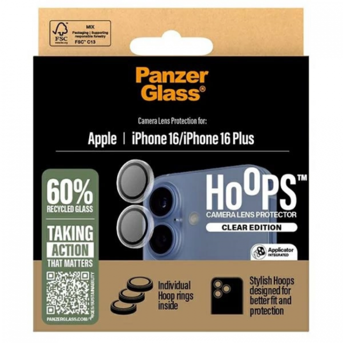 PanzerGlass - PanzerGlass iPhone 16/16 Plus Kameralinsskydd Hrdat Glas