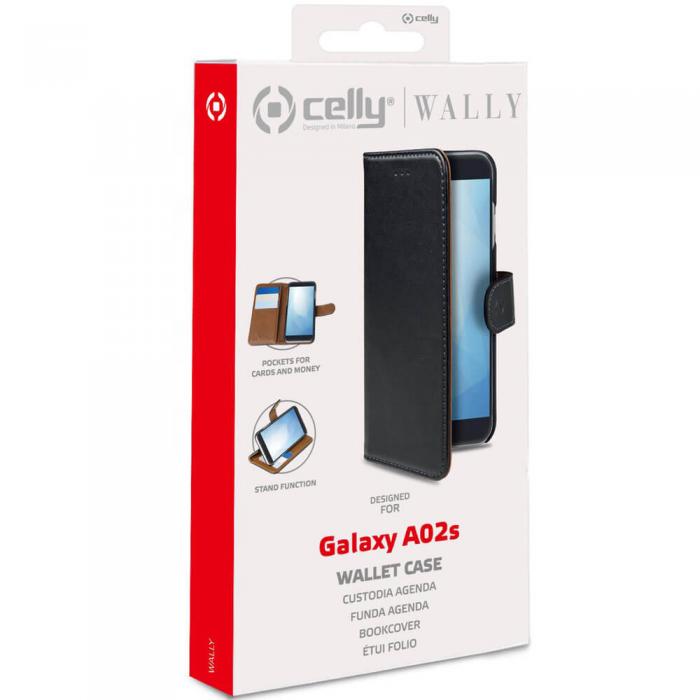 Celly - Wallet Case Galaxy A02s Svart