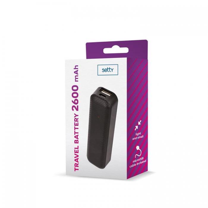 Setty - Setty Powerbank 2600 mAh Mini - Svart