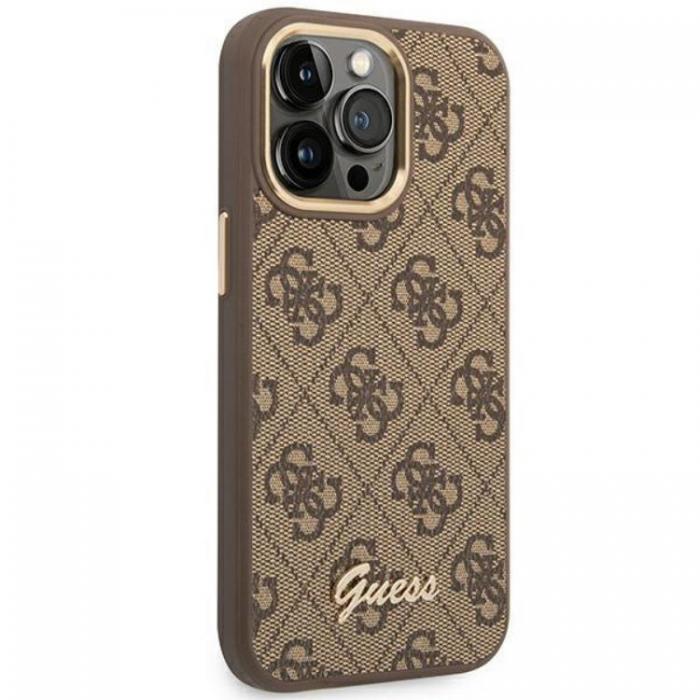 Guess - GUESS iPhone 14 Pro Max Skal Vintage Gold Logo - Brun