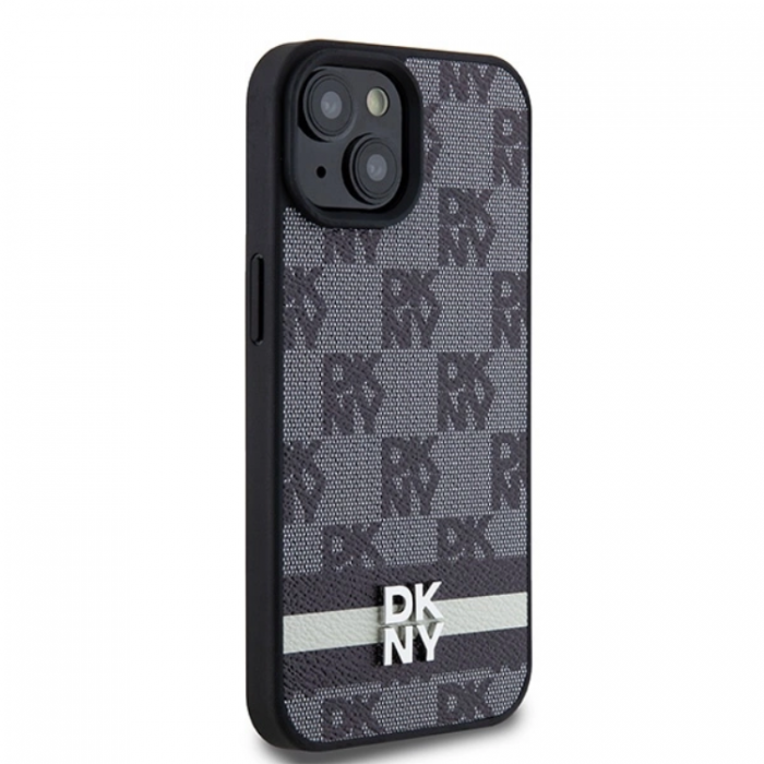 DKNY - DKNY iPhone 15/14 Plus Mobilskal Lder Checkered Mono Pattern