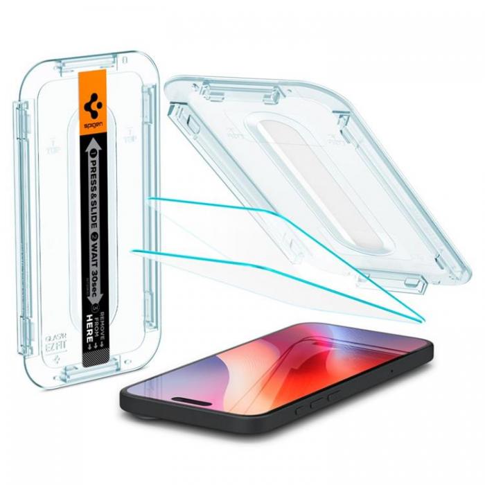 Spigen - [2-Pack] Spigen iPhone 16/15 Hrdat Glas Skrmskydd 'EZ' Fit