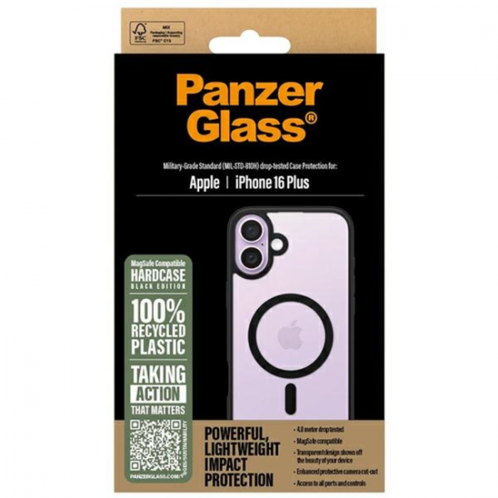 PanzerGlass - PanzerGlass iPhone 16 Plus Mobilskal Magsafe Hard - Svart