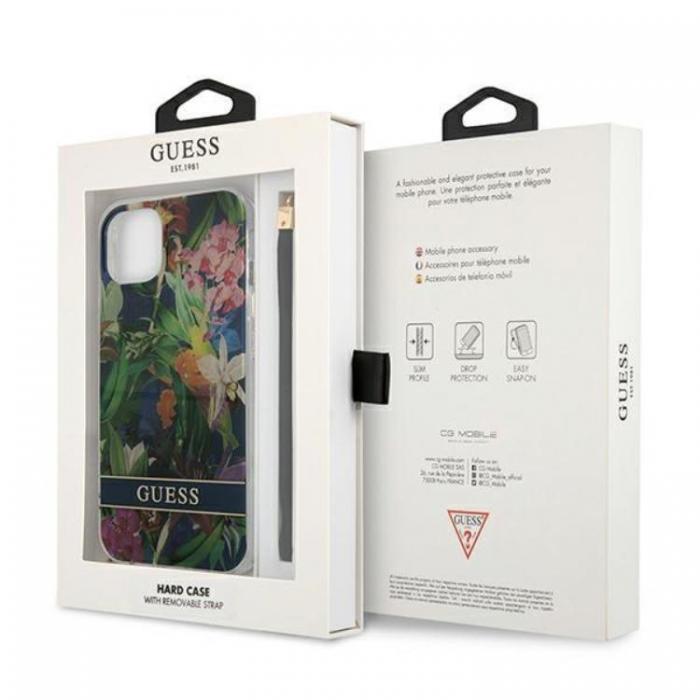 Guess - Guess iPhone 13 Skal Flower Strap - Bl