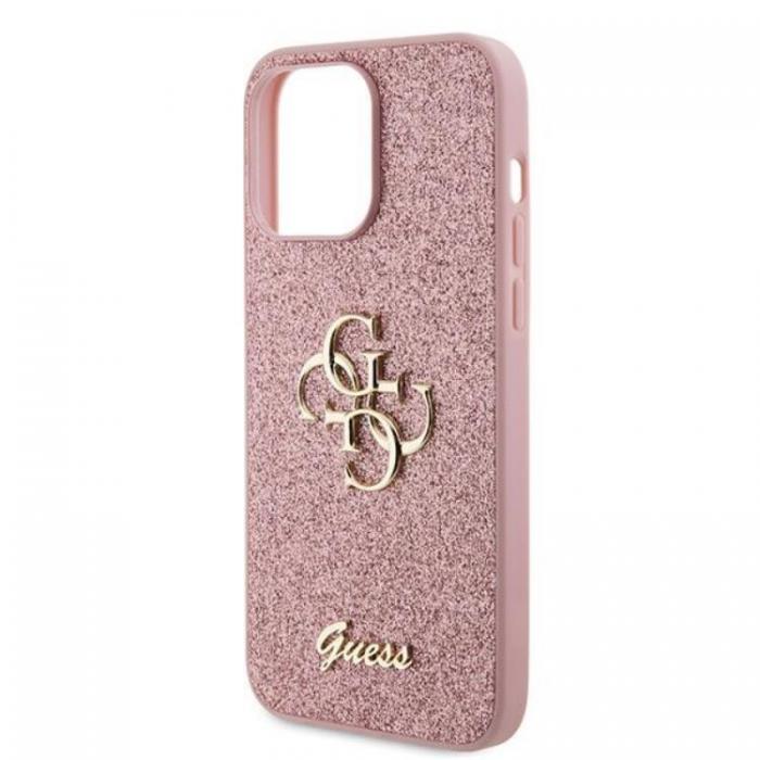 Guess - Guess iPhone 15 Pro Mobilskal Glitter Script Big - Rosa