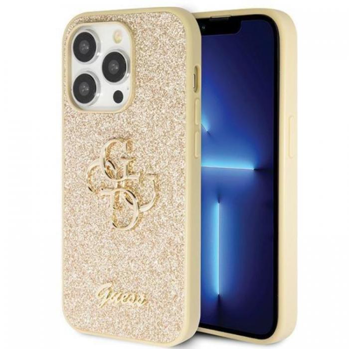 Guess - Guess iPhone 13 Pro Max Mobilskal Glitter Script Big - Guld