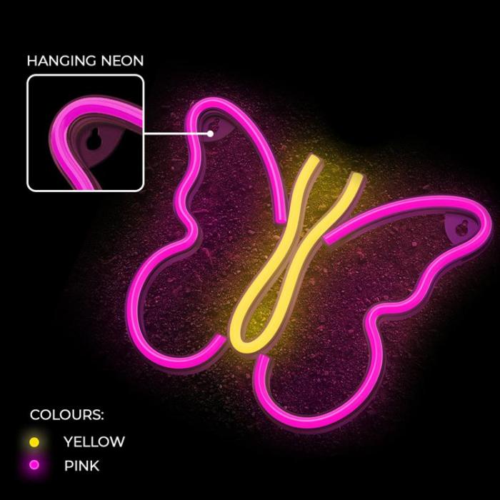 Neolia - Neolia LED Neon Light BUTTERFLY NNE03 - Rosa