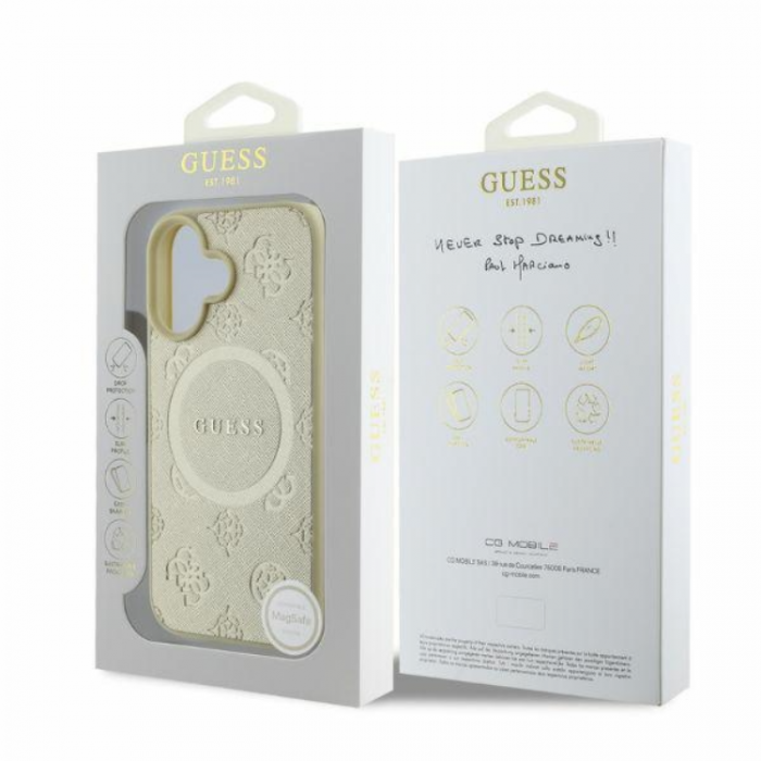 Guess - Guess iPhone 16 Mobilskal Magsafe Saffiano Peony Classic Logo