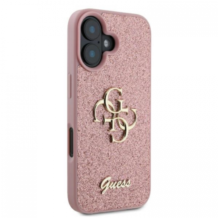 Guess - Guess iPhone 16 Plus Mobilskal Fixed Glitter Big 4G - Rosa