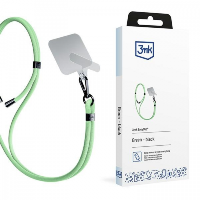 3MK - 3mk Mobil Lanyard Easyclip - Grn/Svart