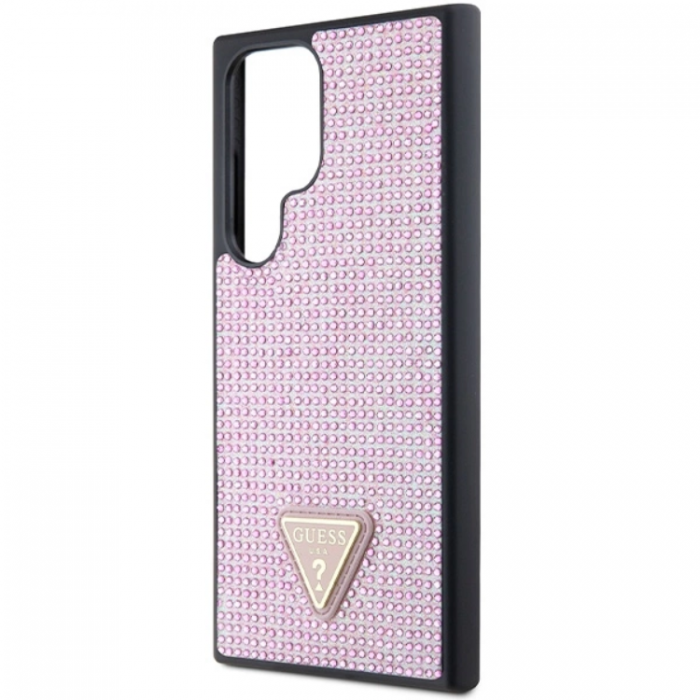 Guess - Guess Galaxy S24 Ultra Mobilskal Rhinestone Triangle - Rosa