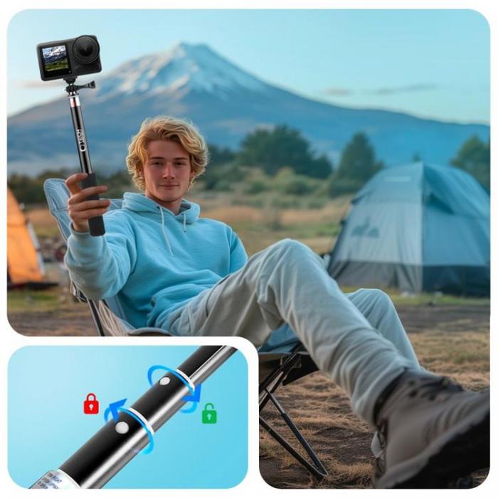 Tech-Protect - Tech-Protect Monopad/Selfie Stick GoPro/DJI - Svart