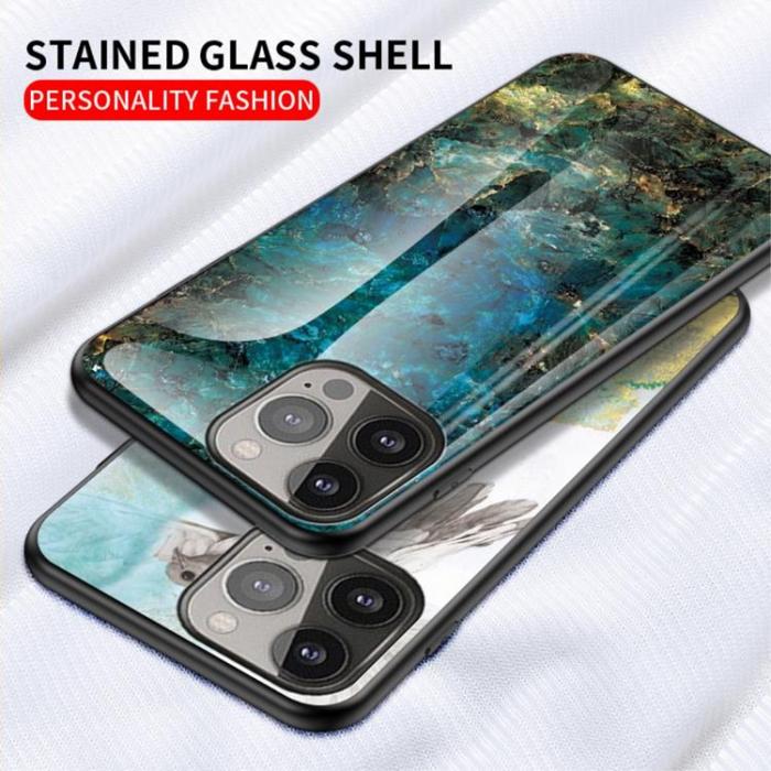 A-One Brand - Anti-Scratch Hrdat Glas Skrmskydd iPhone 13 Pro Max - Svart Marble