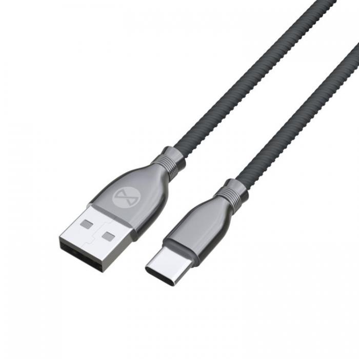 Forever - Forever Tornado USB-C till USB-A kabel 1m 3A - Svart