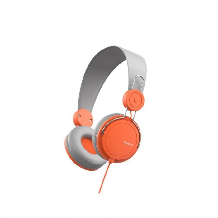 Havit - Havit On-Ear Hrlurar Trdbundna HV-H2198D - Orange/Gr