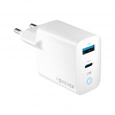 Forever - Forever GaN Väggladdare 1x USB-C 1x USB 33W TC-06-33AC - Vit