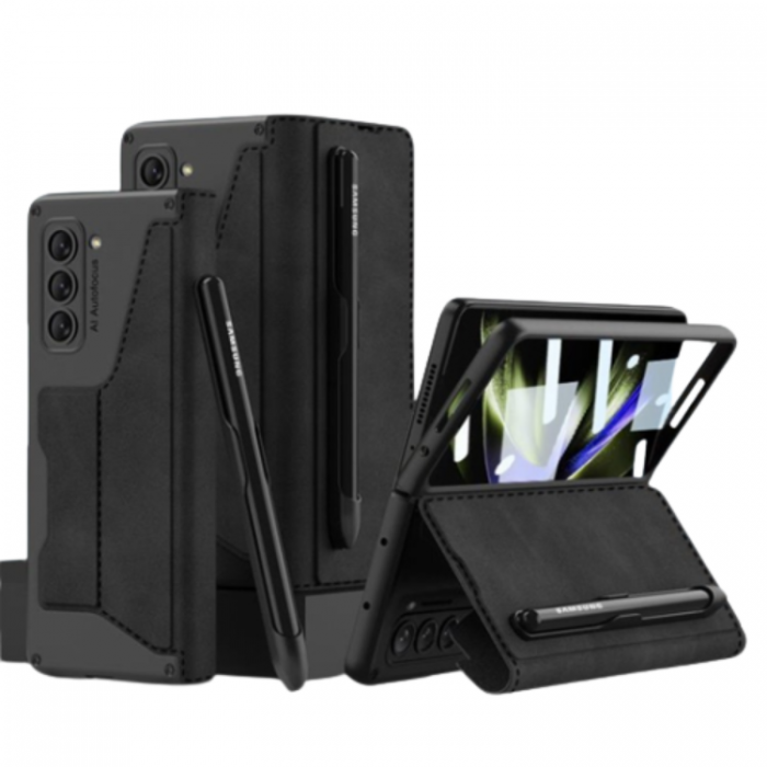 GKK - GKK Galaxy Z Fold 5 Plnboksfodral Armor Flip - Svart