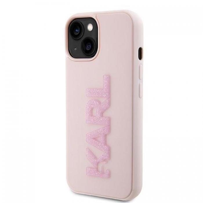 KARL LAGERFELD - Karl Lagerfeld iPhone 15 Mobilskal 3D Glitter Logo - Rosa