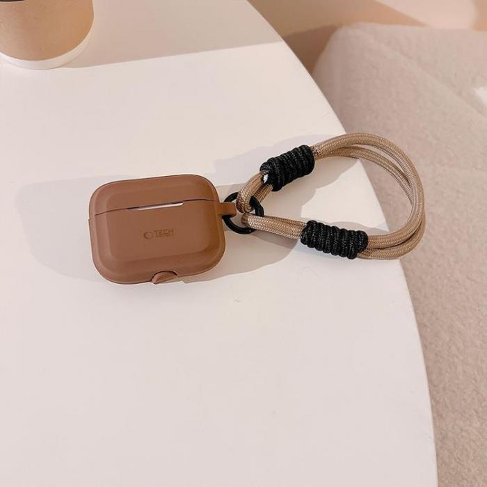 Tech-Protect - Tech-Protect Airpods Pro 1/2 Skal Silikon Rope - Brun