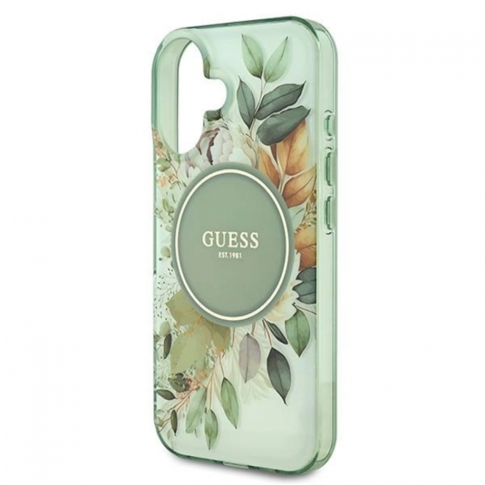 Guess - Guess iPhone 16 Plus Mobilskal MagSafe IML Flower & Tonal Circle