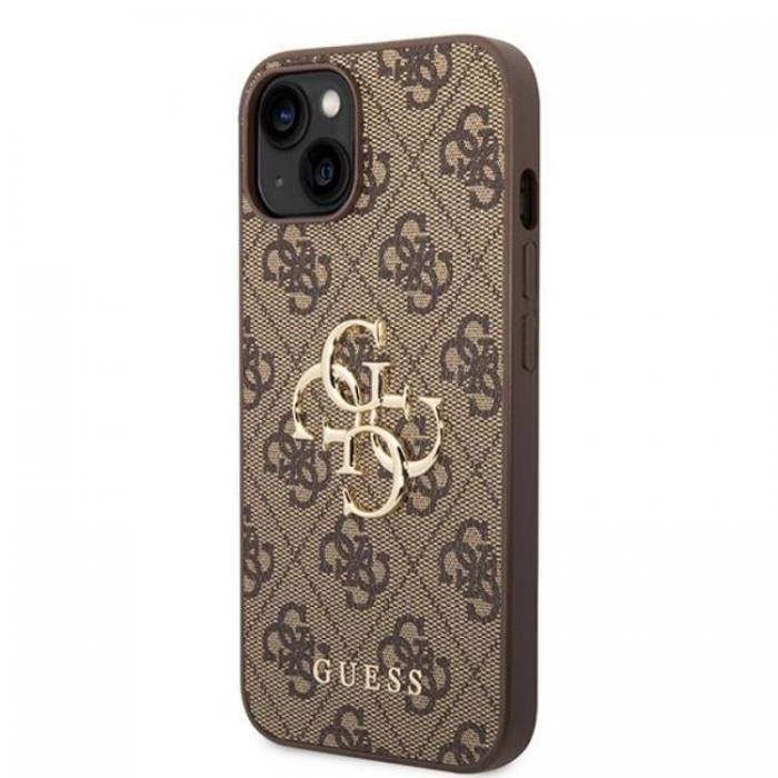 Guess - Guess iPhone 15 Mobilskal Big Metall Logo - Brun