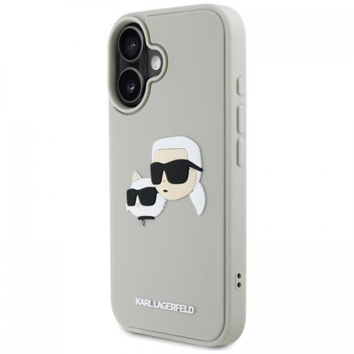 KARL LAGERFELD - Karl Lagerfeld iPhone 16 Mobilskal 3D Rubber Double Heads - Beige