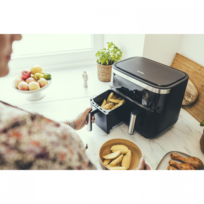 Severin - Severin Air Fryer Dubbel 2X4L FR2453 2850w Led display