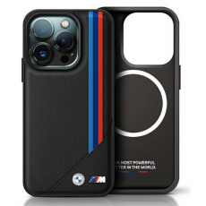 BMW - BMW iPhone 16 Pro Mobilskal MagSafe Meshed Tricolor Stripes - Svart