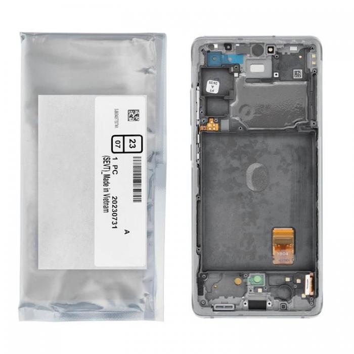 SpareParts - SAMSUNG S20 FE 4G/5G Skrm med LCD-display ServicePack - Vit