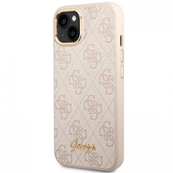 Guess - GUESS iPhone 14 Plus Skal Vintage Gold Logo - Rosa