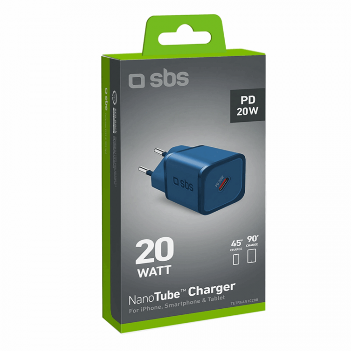 SBS - SBS Snabbladdare 20W GaN Power Delivery - Bl