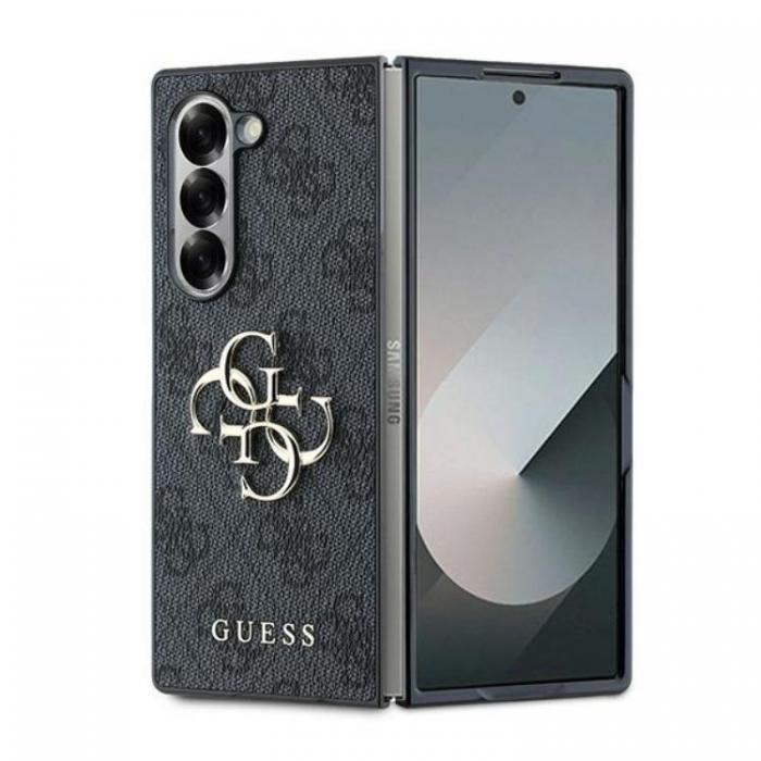 Guess - Guess Galaxy Z Fold 6 Mobilskal Lder 4G Metal Logo - Svart