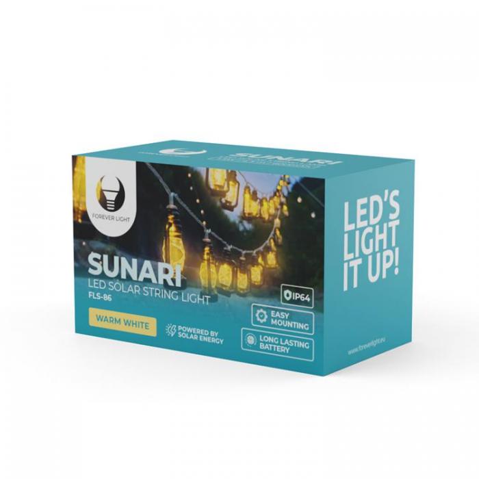 Forever Light - SUNARI Solar String Lanterns LED 30LED 6.5m 600mAh Li-Ion