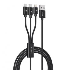 Devia - Devia 3in1 USB/MicroUSB/Lightning/Typ-C 1.2m 3A Gracious EC048