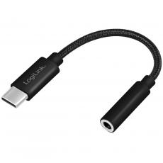 LogiLink - LOGILINK USB-C 3,5mm-ljudadapter m DAC 13cm nylonkabel