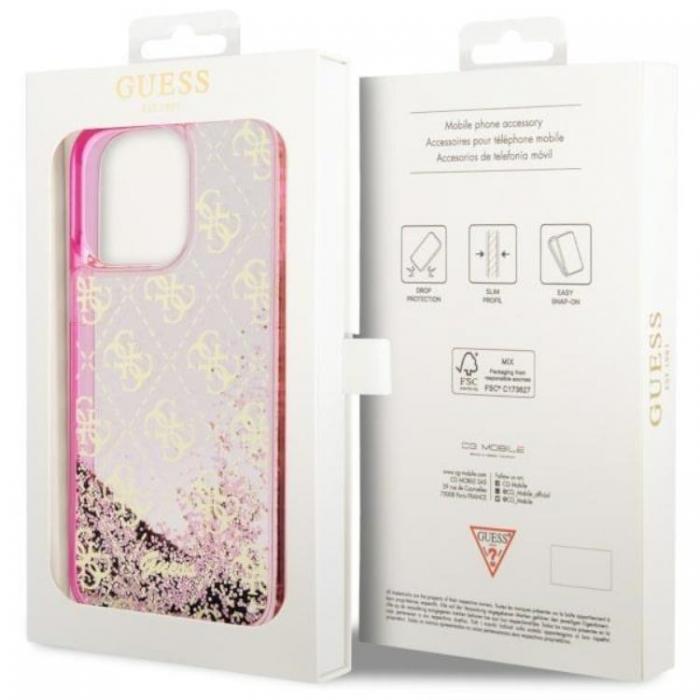 Guess - Guess iPhone 14 Pro Max Mobilskal Liquid Glitter - Rosa