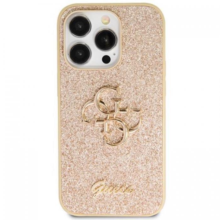 Guess - Guess iPhone 13 Pro Max Mobilskal Glitter Script Big - Guld