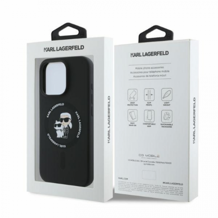 KARL LAGERFELD - KARL LAGERFELD iPhone 16 Pro Mobilskal Magsafe Silikon Heads Ring