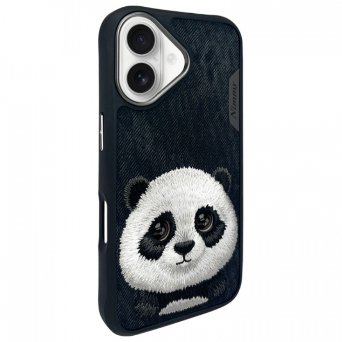 NIMMY - Nimmy iPhone 16 Mobilskal Big Eyed Pet 2.0 Panda - Svart